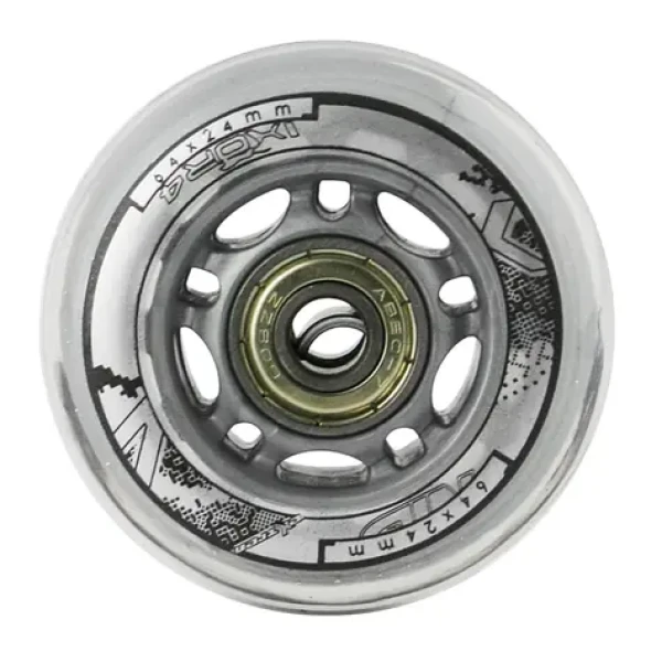 NILS Extreme Sestava čirých PU koleček 64x24 + ložiska ABEC7 (5907695515923)