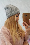 Fleecová čepice Sylwia K244 světle šedá UNI