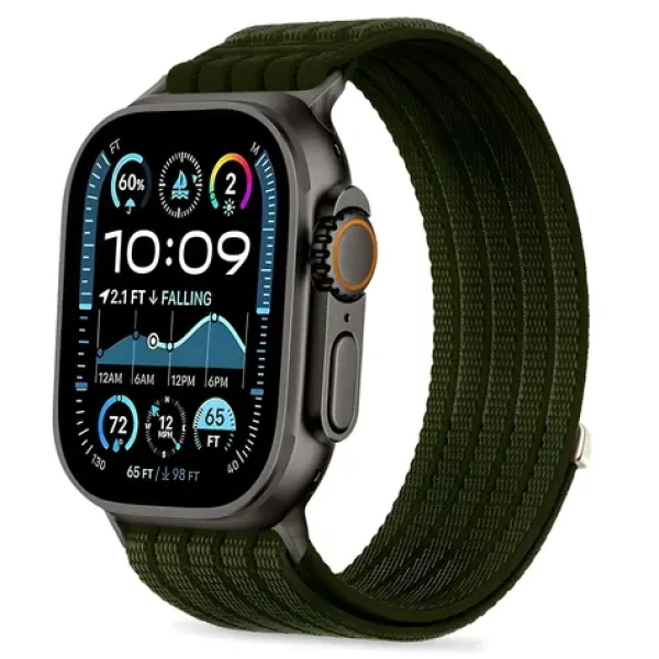 Tech-Protect Nylon Sport 44/45/46/49 mm tmavě zelená / Řemínek / Apple Watch / nylonový sportovní
