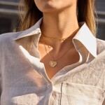 ELENYS Golden Sun Heart – pozlacený náhrdelník 18K žluté zlato Délka: 45+5 cm / max. 50 cm