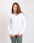 Tričko Patagonia W's L/S P-6 Logo Responsibili-Tee® Fiber White