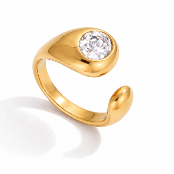 ELENYS Bold– pozlacený prsten 18K žluté zlato Velikost: 7 (EU: 54-56)