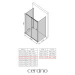 CERANO - Třístěnný sprchový kout Varone POINT U L/P - 6 mm - chrom, transparentní sklo - 120x100x195 - posuvný CER-DY505-90-203