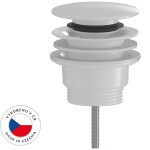 CERANO Umyvadlová výpusť - 5/4“ click-clack - univerzální - plast - bílá lesklá