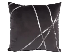 Dekorační polštář Vanessa 45x45 cm, antracitový s pruhy