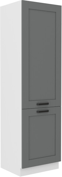 Vysoká skříňka na vestavnou lednici Luna 60 LO-210 2F Barva korpusu: Bílá, Barva dvířek: Clay Grey