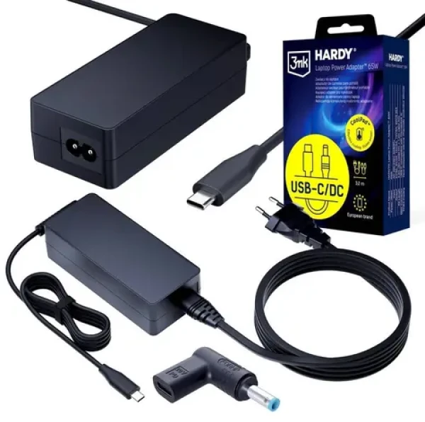 3mk Hardy Napájecí adaptér pro notebooky HP 20V / Nabíječka / USB-C / DC 4.5x3.0 mm (5903108753777)