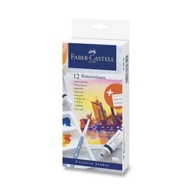 Faber-Castell Watercolours sada 12 akvarelových barev v 9 ml tubách