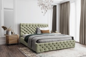 FRONTI Postel MODEL 02 160x200 světlezelená - MAGIC VELVET 2243