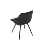 Židle jídelní, černá látka, černý kov, otočný mechanismus 90°/90° (L/P) - funkce reset
