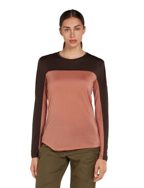 ICEBREAKER Wmns 125 Cool-Lite Sphere LS Tee CB, Cedar Wood/Bittersweet/Cb (vzorek) velikost: S
