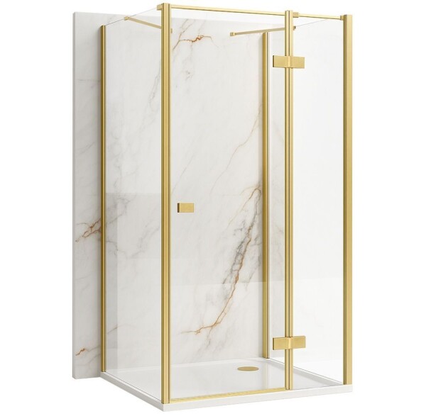REA/S - Sprchový kout Atlas 90x80 Brush Gold vpravo KPL-K4771