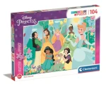 Clementoni Třpytivé PUZZLE Disney princezny v zahradě