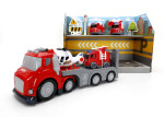 Mamido Hasičské auto s vlečkou pro nejmenší se světly a zvuky Fire Truck Transport