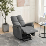 Polohovací křeslo, elektrické zabudované ovládání, šedá, látka, TV-929 GREY2