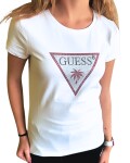 Dámské triko GUESS Rhinestones E5GI08 bílé
