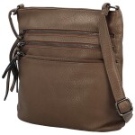 Stylová dámská koženková crossbody kabelka Lirid, taupe