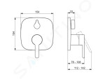 HANSA - Designo Vanová baterie pod omítku, s přepínačem pro 2 výstupy, chrom 81113593