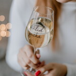 Bella Rose Sklenice na víno Úklid počká + vánoční krabička, čirá barva, sklo, 350 ml