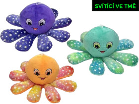 Plyšová chobotnička 10 cm svítící ve tmě - mix barev