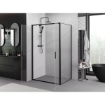 MEXEN/S - Exo sprchový kout dveře křídlové 80 x 95, transparent, černá 814-080-095-70-00