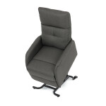 Křeslo polohovací, eletrické, šedá látka.