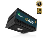 EVOLVEO G650, zdroj 650W, 80+ GOLD, ATX 3.1, aPFC, 140 mm ventilátor, plně modulární, záruka 3 roky, černý