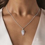 Royal Fashion stříbrný náhrdelník GU-DR23099N-SILVER-MOONSTONE-TOPAZ