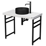 Příslušenství noha pod desku Naturel Dolce 45x68x3 cm černá mat NOHAH45CM NOHAH45CM