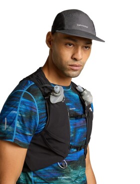 Unisex merino kšiltovka ICEBREAKER Shell+ Cotton Windb 5 Panel Cap, Obsidian/Black univerzální