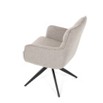 Židle jídelní, taštičkové pružiny v sedáku, 180° otočný mechanismus, lanýžová voděodolná látka, černý kov