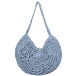 Módní dámská pletená kabelka na rameno Dióna, světle modrá