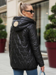 Dámská prošívaná bunda s kapucí černá FashionStreet TY5546 XXL