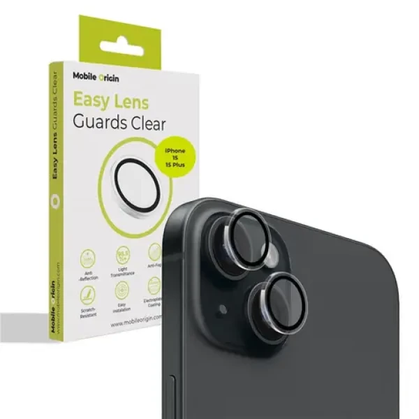 Mobile Origin Easy Lens guards ochranné sklo na objektiv pro Apple iPhone 15/15 Plus čirá (FRL-LSG-i15-CLR)
