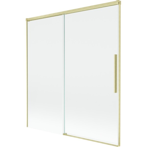 MEXEN/S - Rox vanová zástěna 2-křídlová posuvná 150 x 150, transparent, zlatá kartáčovaná 8C9-150-001-55-00