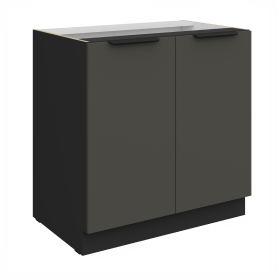 Spodní skříňka Aria 80 D 2F BB Barva korpusu: Černá, Barva dvířek: GR - Graphite AFM