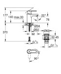 GROHE - Get Umyvadlová baterie s výpustí Push-Open, měsíční bílá 23586LS0