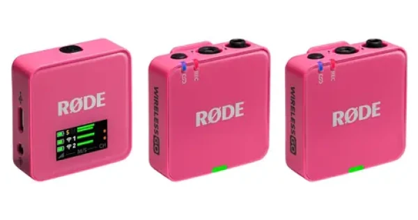 Rode Wireless GO Gen 3 růžová (WIGOGEN3PIN) / Bezdrátový mikrofonní systém / 2x vysílač a 1x přijímač / 3.5mm jack (WIGOGEN3PIN)