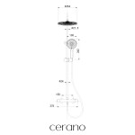 CERANO - Sprchový nástěnný sloup Selma - termostatická sprchová baterie - černá matná CER-8050BD7755