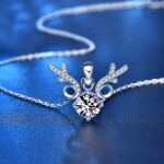 Royal Fashion stříbrný náhrdelník HA-XMZ005-SILVER-MOISSANITE-ZIRCON