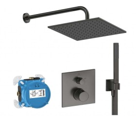 IDEAL STANDARD - CeraTherm Sprchový set s termostatem pod omítku, s tělesem, 30x30 cm, Magnetic Grey A7572A5