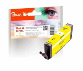 Peach Canon Inkoustová náplň CLI-571XLY, 11ml, kompatibilní - žlutá