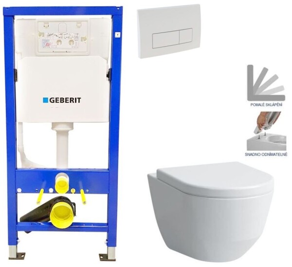 GEBERIT DuofixBasic s bílým tlačítkem DELTA51 + WC LAUFEN PRO + SEDÁTKO 458.103.00.1 51BI LP3