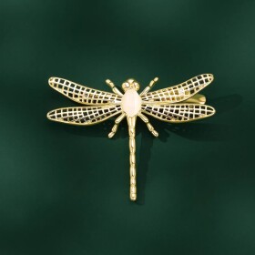 Brož ve tvaru vážky s opálem Théa, Zlatá
