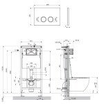 OMNIRES - Set: STRONGFRAME podomítkový rám ECO + STEEL-R45 nerez tlačítko, chrom lesk STFWCECO1R45-RCR
