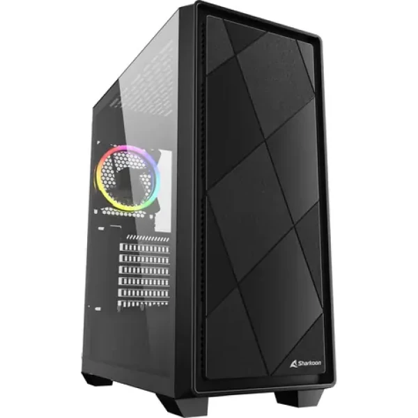 Sharkoon VS8 RGB černá / ATX / 2x USB 3.0 / 1x USB-C /3x 120mm / bez zdroje / průhledná bočnice (4044951039081)
