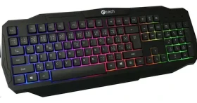 C-TECH Arcus černá / Herní klávesnice / membránová / RGB / USB-A / CZ/SK layout (8594125008994)