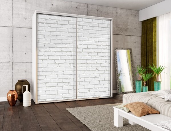 FRONTI Šatní skříň PENELOPA 205 Bílá cihla 6918