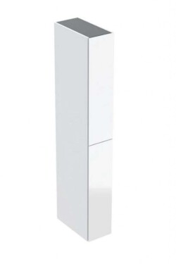 GEBERIT - Vysoká skříňka 180x24x48 cm, 2 zásuvky, sklo/bílá 503.011.01.2