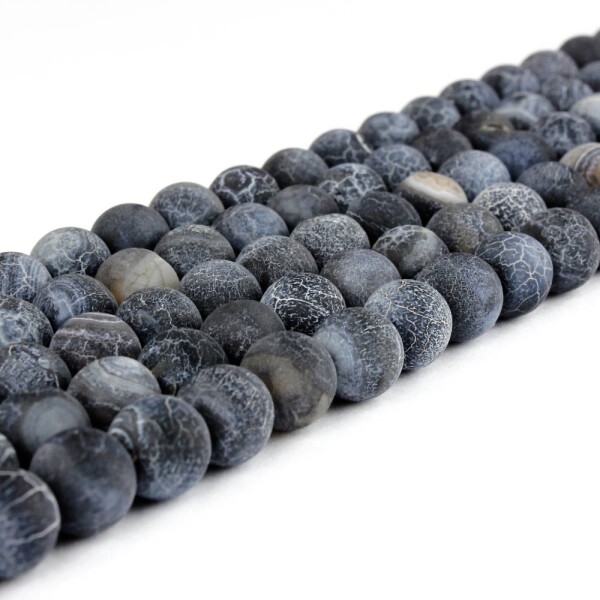 Přírodní ledový achát - šedý - ∅ 6 mm - 1 ks